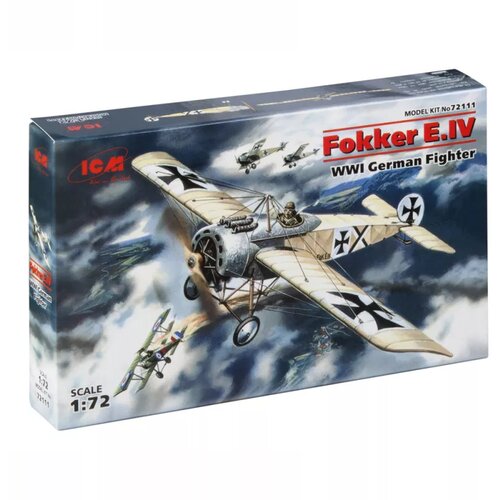 ICM model kit aircraft - fokker e.iv wwi german fighter 1:72 Slike