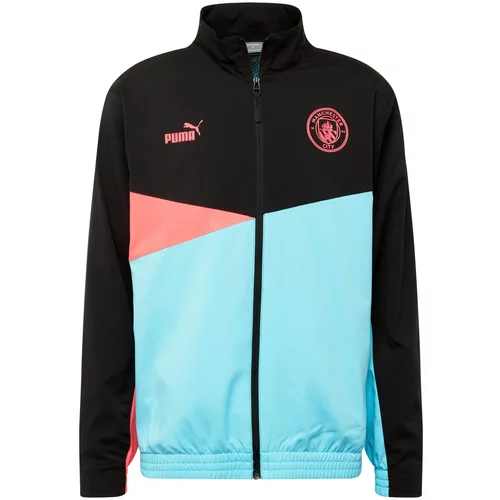 Puma Sportska jakna 'MCFC' svijetloplava / lubenica roza / crna