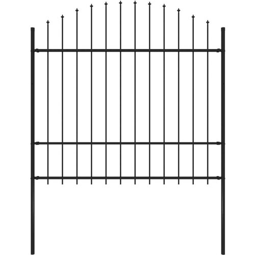 vidaXL Vrtna ograja s koničastimi vrhovi jeklo (1,5-1,75)x1,7 m črna Cene