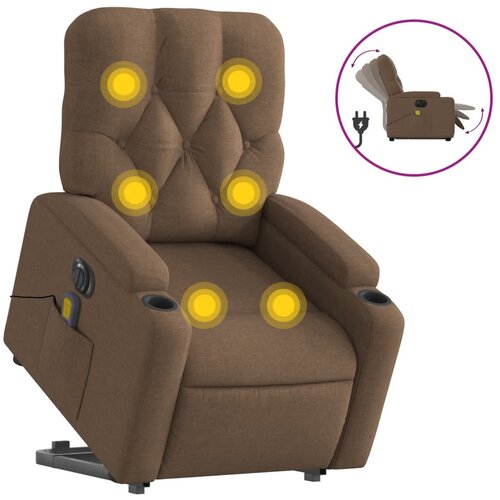 Maison Chic Električni masažni naslanjač - Relax naslanjač s funkcijo vstajanja rjav, (22061221) Slike