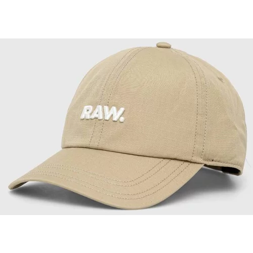 G-star Raw Pamučna kapa sa šiltom boja: bež, s aplikacijom