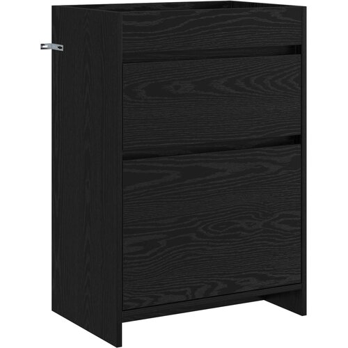 vidaXL Kopalniški kabinet pod umivalnikom Črni hrast 56 x 37,5 x 81 cm, (5000245464) Cene