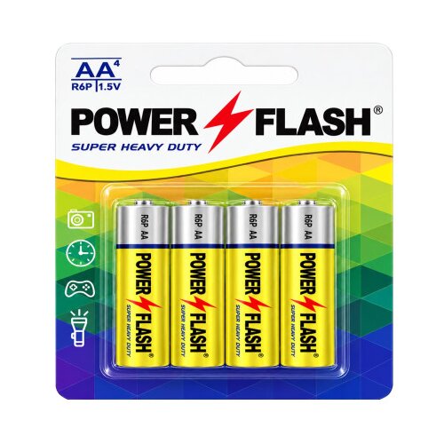 POWER FLASH Baterija Karbonska R6S AA 45min 4/1 Slike