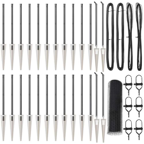 vidaXL šesterokotna ograja Siva 1x50 m Jeklo, ograjni stebri z bodicami 13 kos Ø32 mm 120 cm Galvanizirano jeklo Cene