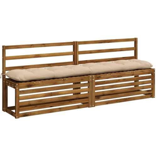  Jastučići za klupe VIANEN 2 kom. 100% poliester Krem - Krem 200 x 30 x 12 cm Slike
