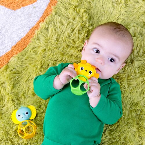 Bright Starts Soother Pals&amp;trade; Easy-Grasp igrača z grizljajočim delom 3 m+ 2 kos Slike