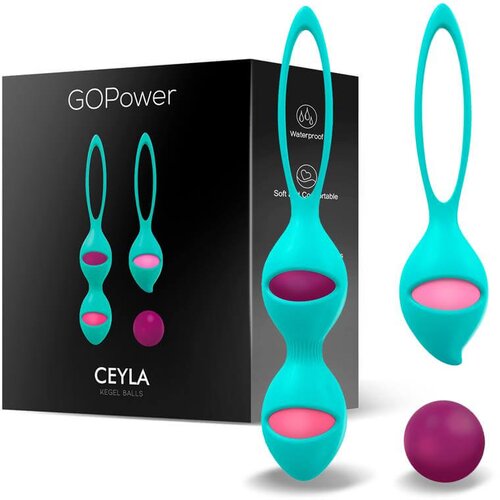 Ceyla Kegel silikonske loptice GOPower, Tirkizne Slike