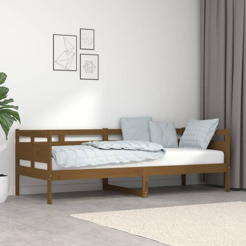 The Living Store Dnevna postelja medeno rjava trdna borovina 80x200 cm - Dnevna Postelja, (21509013) Cene