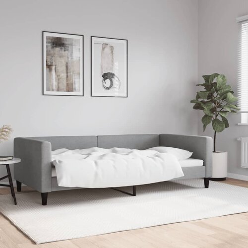 VidaXL Raztegljiva postelja svetlo siva 100x200 cm blago Slike