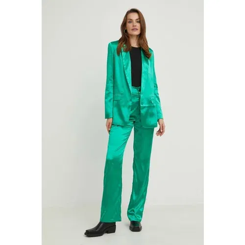 Answear Lab Komplet - sako i hlače za žene, boja: zelena