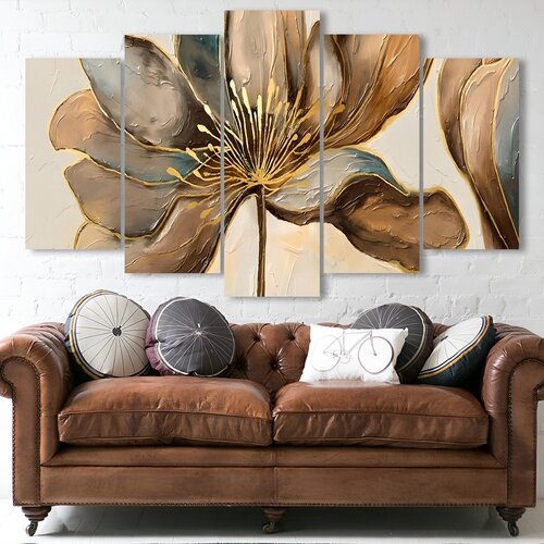 Wallity 5MDF4600_60100 (100 x 60) multicolor decorative mdf painting (5 pieces) Cene