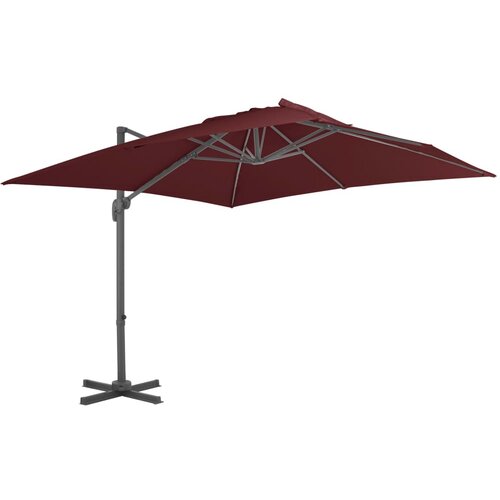  Konzolni vrtni suncobran s aluminijskim stupom 400x300 cm bordo Cijene