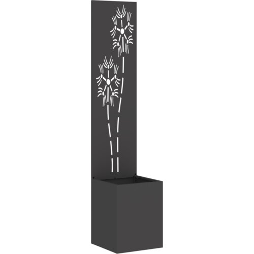 VidaXL Vrtni Sadič s Dekorativnom Pločom Crna 32 x 140 cm Slike