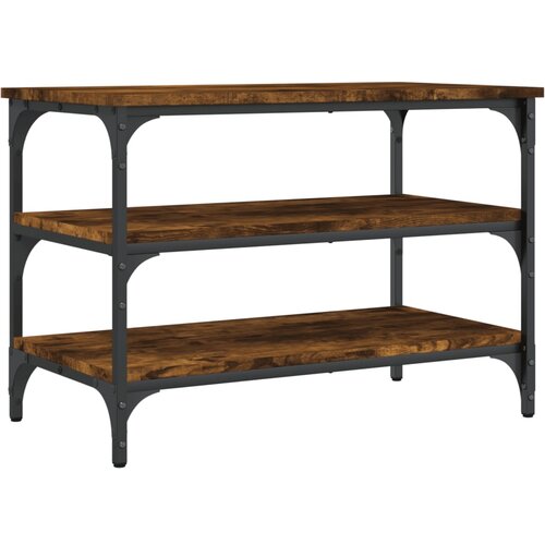 Maison Chic Klop za čevlje - Sedež za čevlje dimljen hrast 70x38,5x49 cm inženirski les, (21776187) Slike