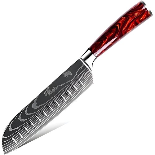 IZMAEL Kuhinjski nož ON-20062 - Santoku / Rjava Cene