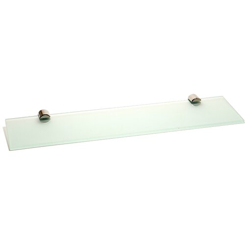 Staklena steklena polička (40 cm, mat steklo, inox) Slike