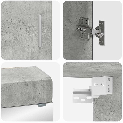  Set namje&amp;scaron;taja za kupaonicu TULUM 3 pcs Betonski sivi Slike