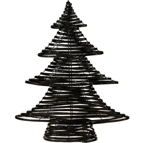  LED Božićna dekoracija 60xLED/3xAA 60 cm topla bela jelka/crna Slike