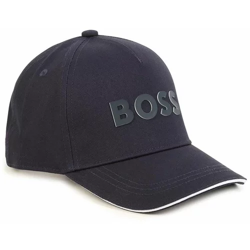 Boss Pamučna kapa sa šiltom za bebe boja: tamno plava, s tiskom