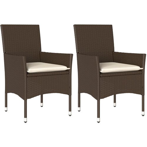 Maison Chic Vrtni stoli - Stol za vrt z blazinami 2 kosa rjav poli ratan JS2145, (21876868) Slike