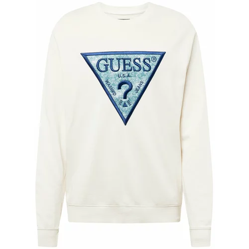 Guess Sweater majica morsko plava / nebesko plava / prljavo bijela