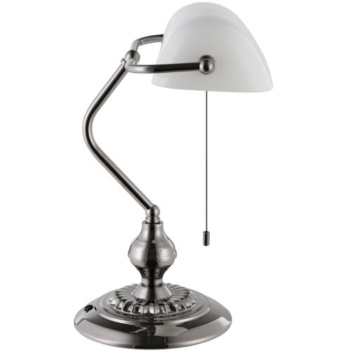 Eglo 901019 - Stona lampa BANKER 1xE27/60W/230V bela/sjajni hrom Slike