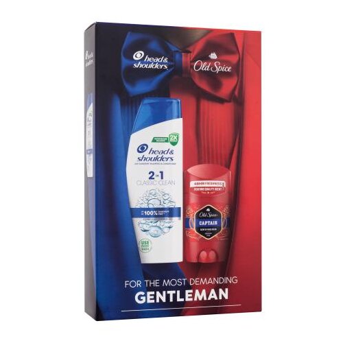 Head &amp;amp; Shoulders Gentleman set: &amp;scaron;ampon Classic Clean 2in1 330 ml + trdi deodorant Old Spice Captain 50 ml za mo&amp;scaron;ke Slike