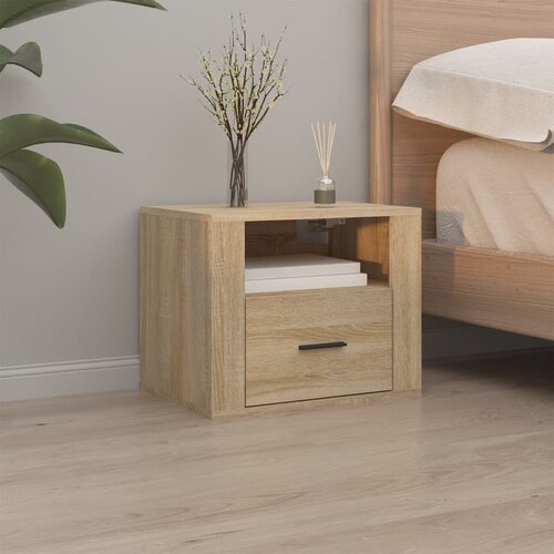 VidaXL Stenska nočna omarica sonoma hrast 50x36x40 cm Slike