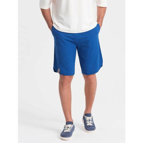 Ombre Men's sweat shorts with rounded leg - blue Slike