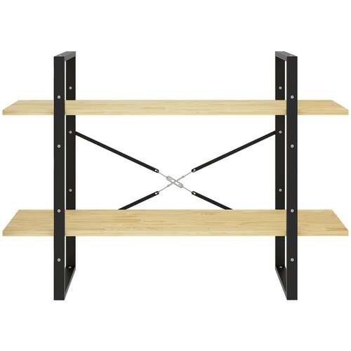 VidaXL Knjižna omara 2-nadstropna 100x30x70 cm trdna borovina Slike