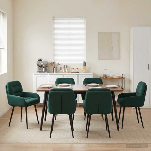 vidaXL Trpezarijske stolice 6 pcs Baršun Tamnozelena 59 x 59,5 x 90 cm Cene