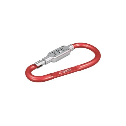 Basi 0006-0104-1400 - karabiner kuka - anodizirani aluminij - 3-znamenkasta brojčana kombinacija - crvena - 0006-01 Slike