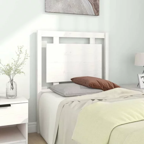  Uzglavlje za krevet bijelo 80 5x4x100 cm od masivne borovine
