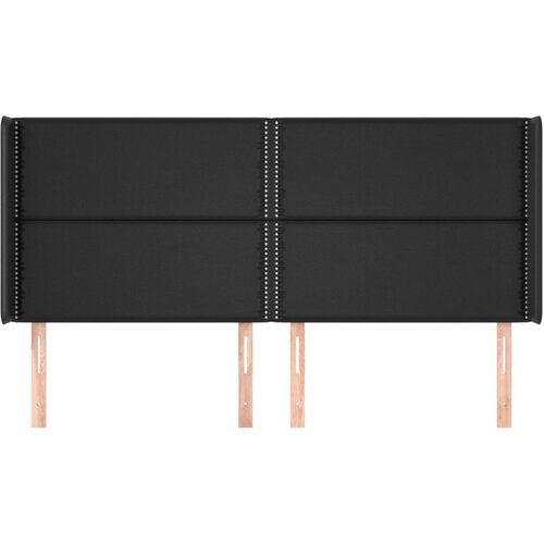  Uzglavlje s u&amp;scaron;ima crno 203x16x118/128 cm od umjetne kože Slike