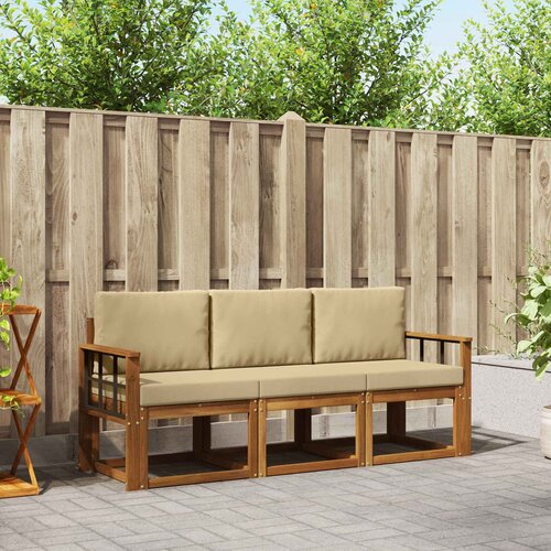  Set vanjskih sofa 3 kom. Prirodna i bež Cene