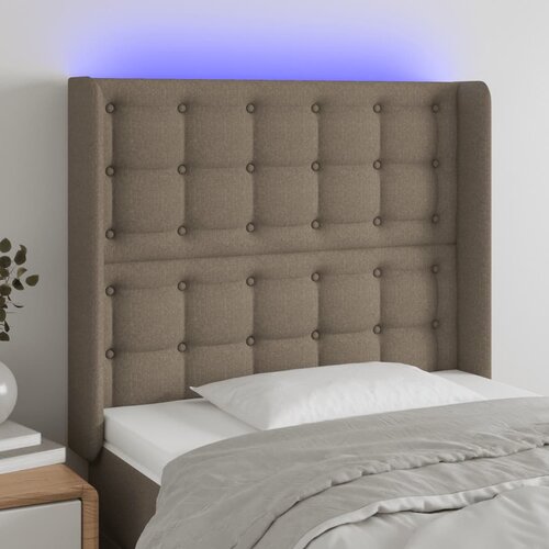  LED uzglavlje smeđesivo 103 x 16 x 118/128 cm od tkanine Cijene