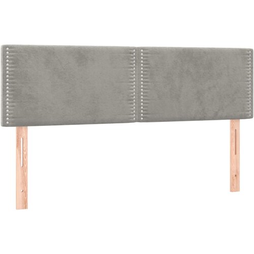 Maison Chic Posteljno vzglavje - Vzglavna omarica 2 kosa svetlo sivo 72x5x78/88 cm žamet, (22077346) Slike
