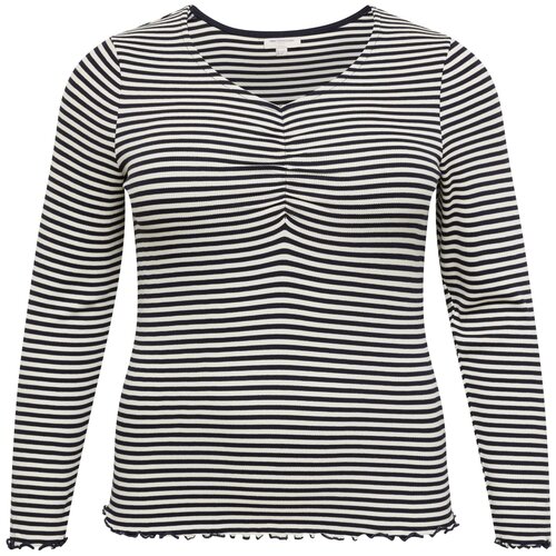 Only Carmakoma Majica &amp;#039;Maja&amp;#039; marine / volneno bela Slike