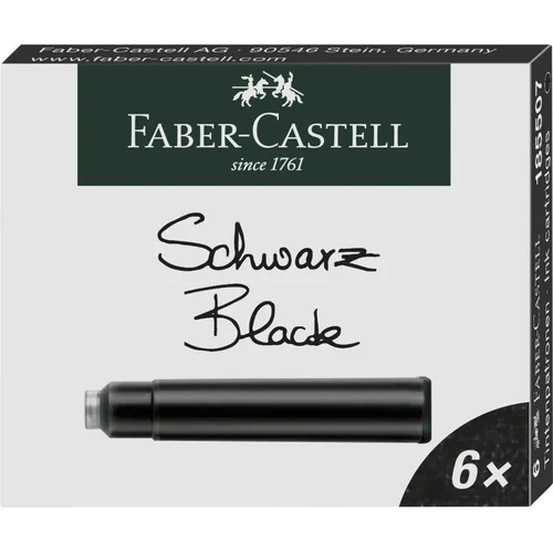  Vložek za nalivno pero faber-castel 1/6 črne kratke FABER-CASTELL