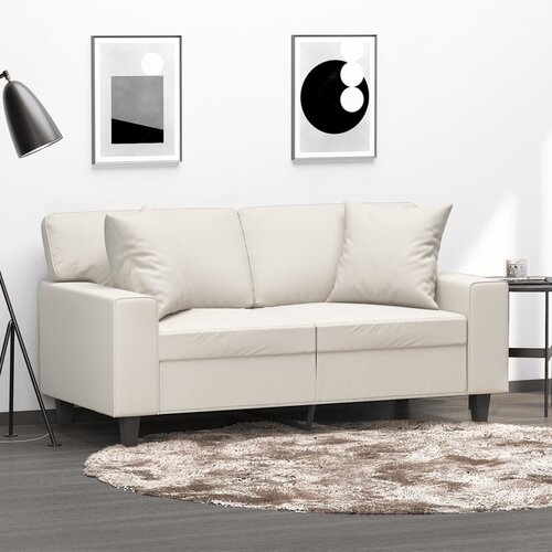vidaXL Okrasna blazina 2 kosa krem 40x40 cm umetno usnje Cene