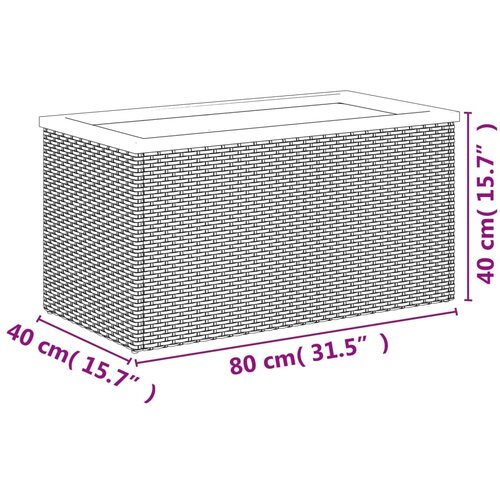  Sadilica crna 80 x 40 x 40 cm od poliratana Slike