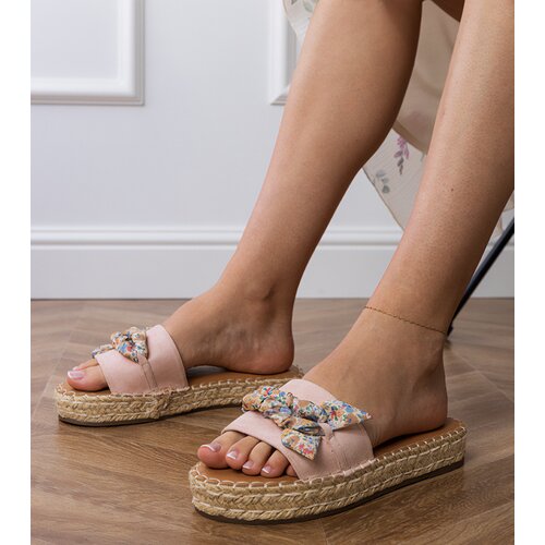 D/CEO Pink espadrille flip-flops with a bow Kartis Slike