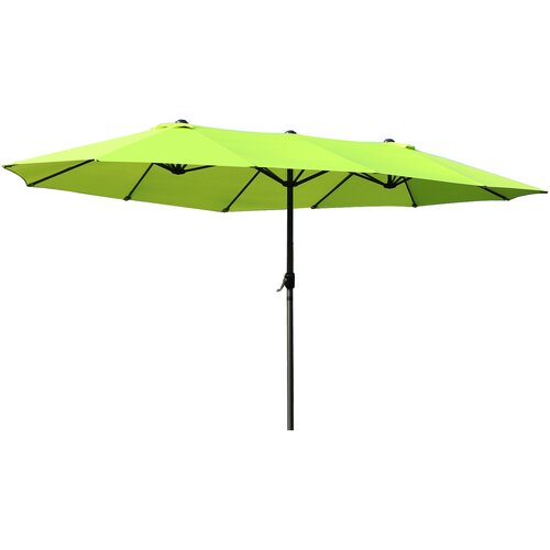 Outsunny Vrtni dežnik 460x270x240 cm, dvojni, z odpiranjem z ročico, iz jekla in poliestra, svetlo zelene barve, (20744535) Cene