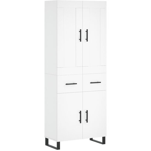  Visoka komoda bijela 69,5x34x180 cm konstruirano drvo Slike