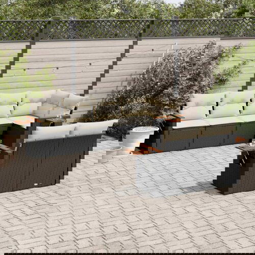 VidaXL 7-dijelni set vrtnih sofa od poliratana s jastucima crni Slike