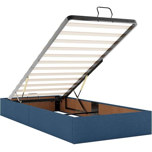 VidaXL otomanski okvir kreveta s madraca plavi 100x200cm tkanine Slike