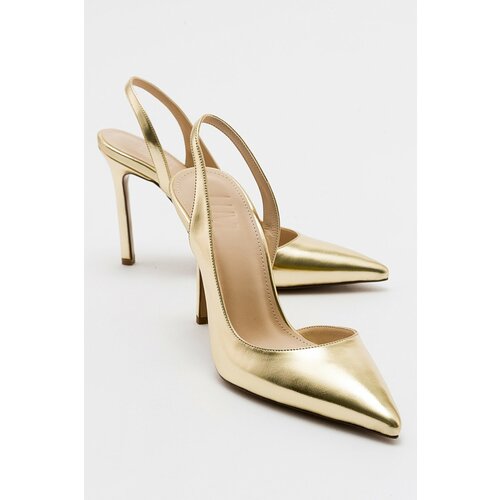 LuviShoes TWINE Women's Metallic Gold Heels Slike