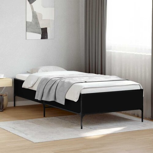  Okvir kreveta crni 90 x 200 cm konstruirano drvo i metal Cijene