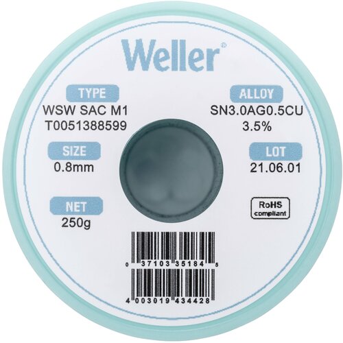Weller WSW SAC M1 spajkalna žica\, neosvinčena tuljava Sn3\,0Ag0\,5Cu 250 g 0.8 mm, (20428535) Cene
