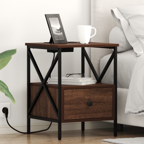 vidaXL Noćni ormar s ladicama 2 pcs Smeđi hrast 41.5 x 40.5 x 55 cm Cijene